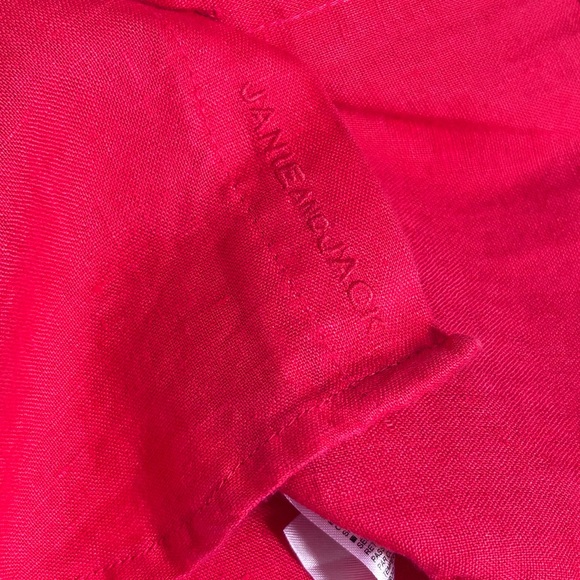 Janie And Jack Spring Poppy Red Linen Button Down Shirt Toddler 12-18 - Picture 9 of 12